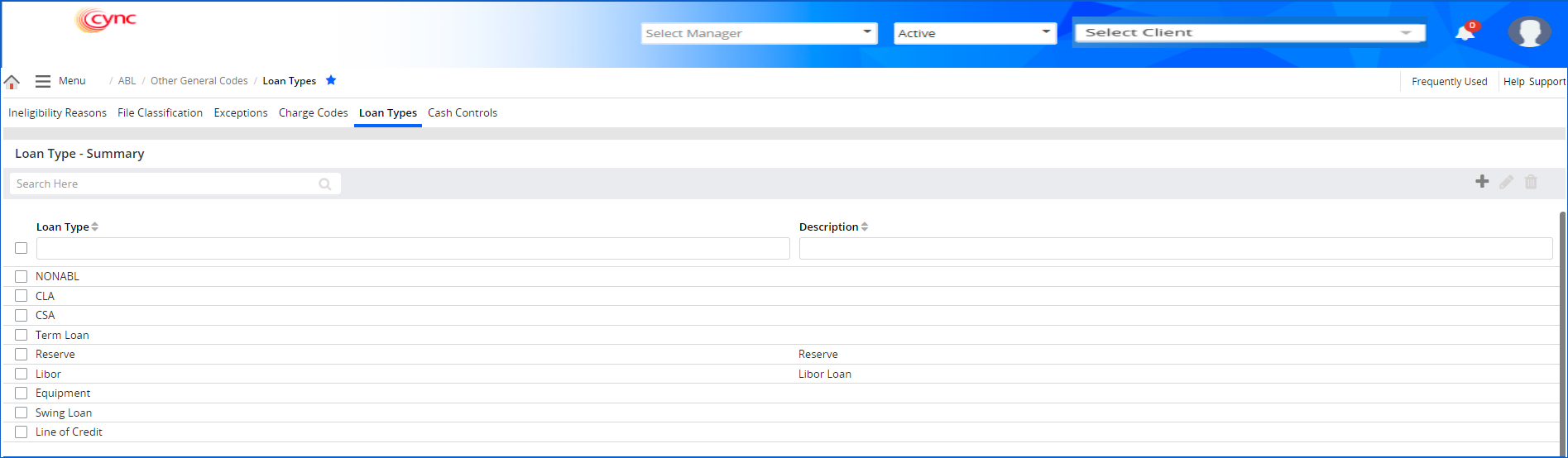 Loan types page