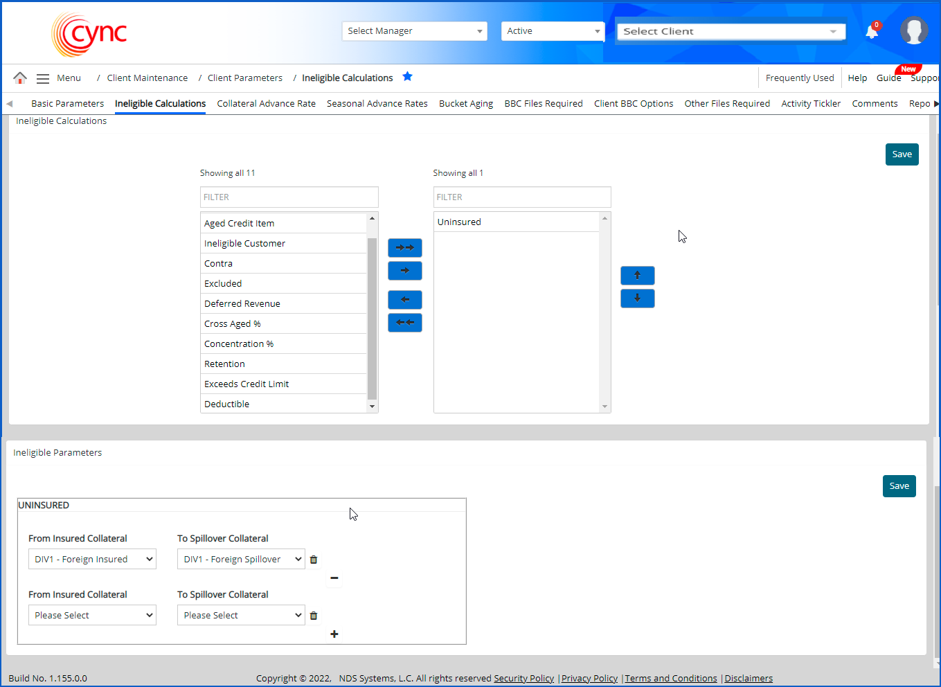  Ineligibles Calculations page