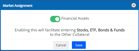 Market Assignment popup