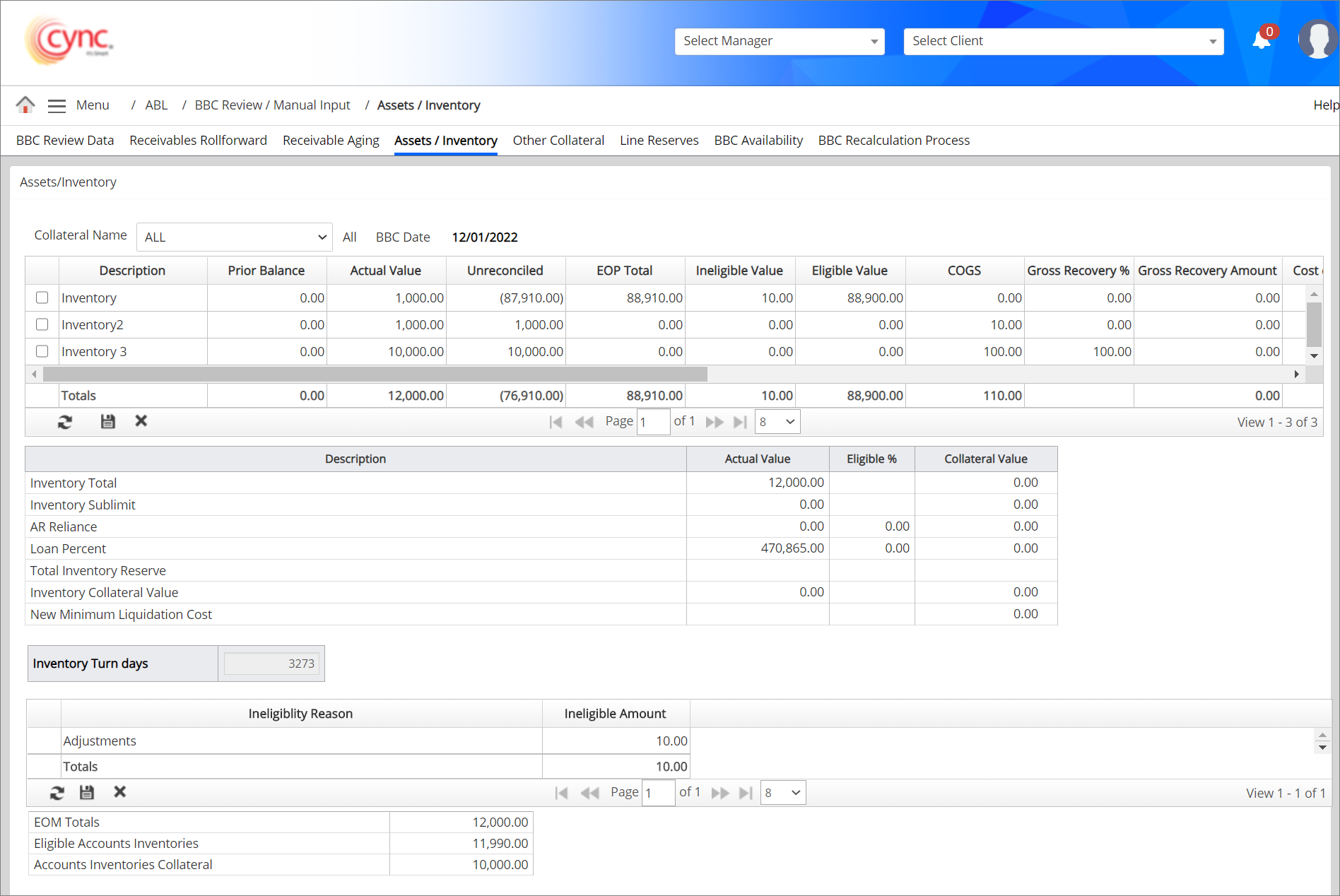 Assets / Inventory home page 
