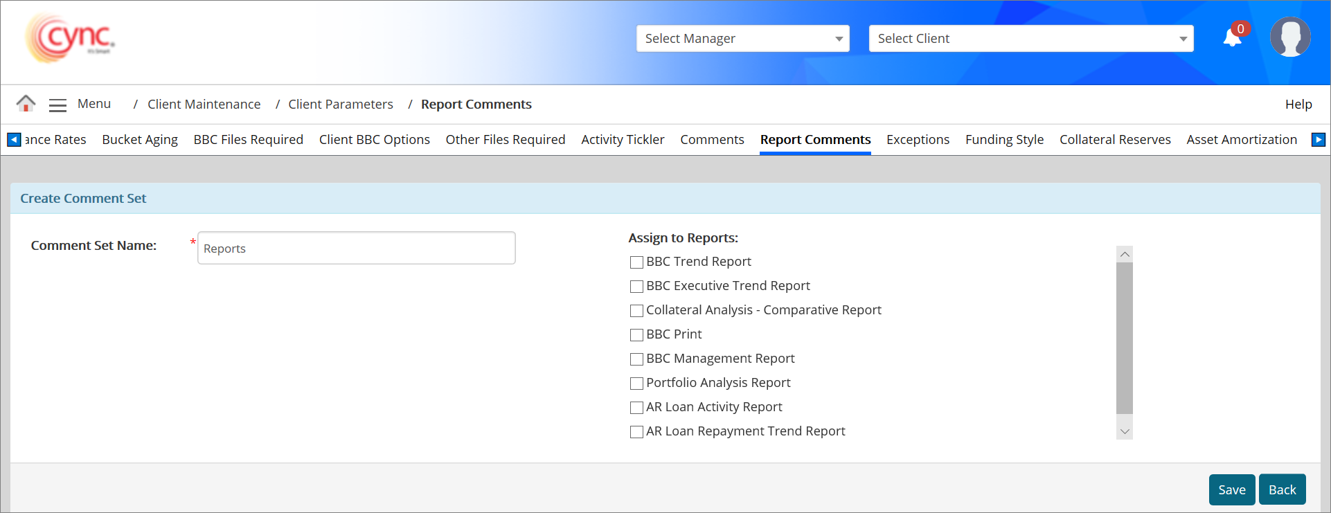 Report comments section