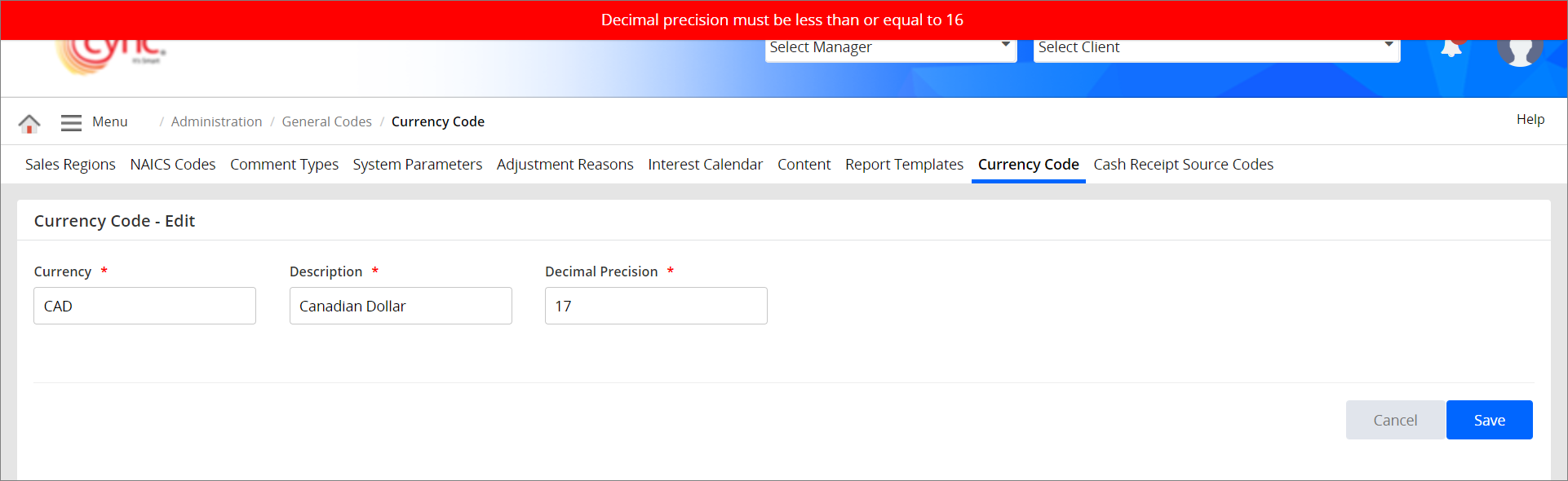 Validation - Decimal Precision Must be less than or equal to 16