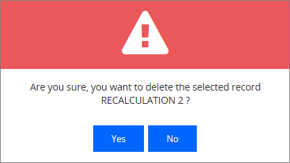Warning - Delete Recalculation