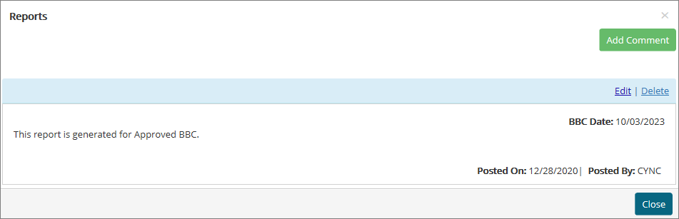 Edit report section
