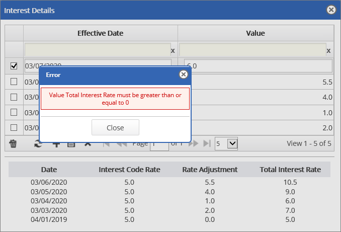 Validation - total interest rate must be greater than or equal to 0
