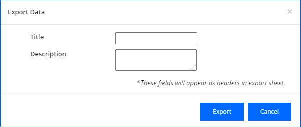 Export data section