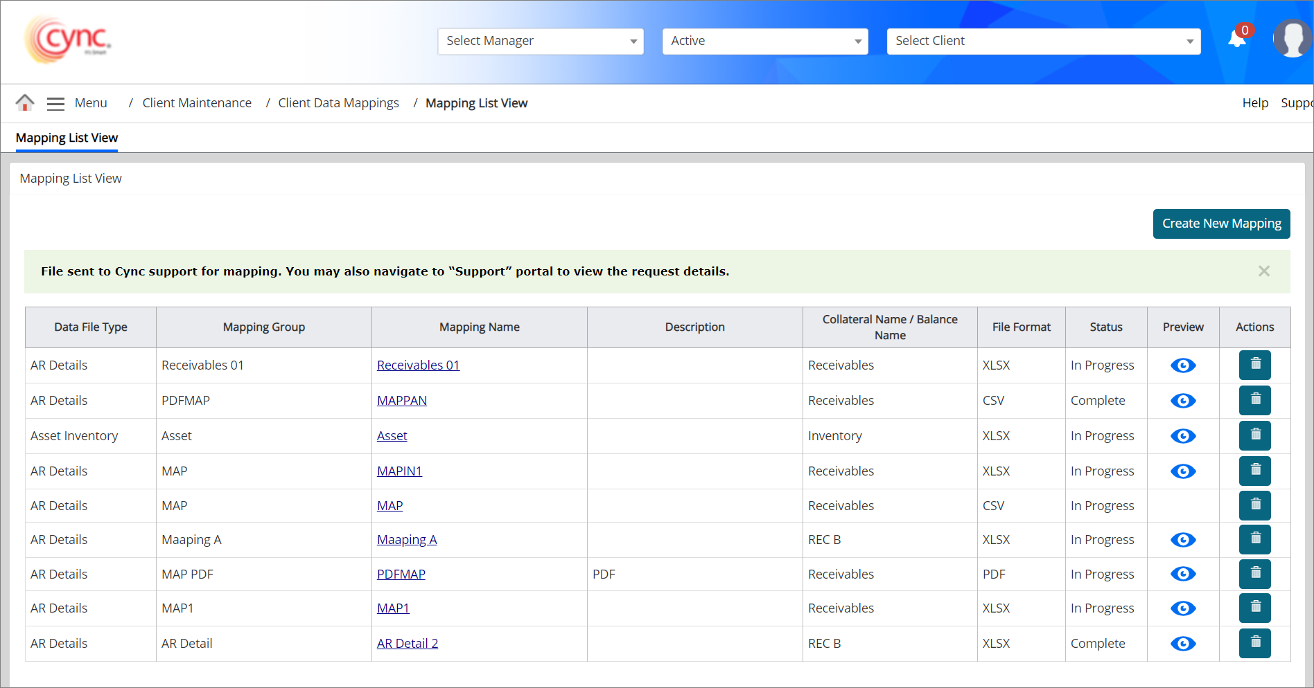File sent to CYNC support portal