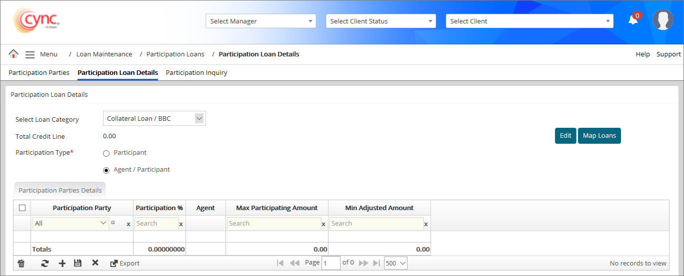 Participation Loan Details page