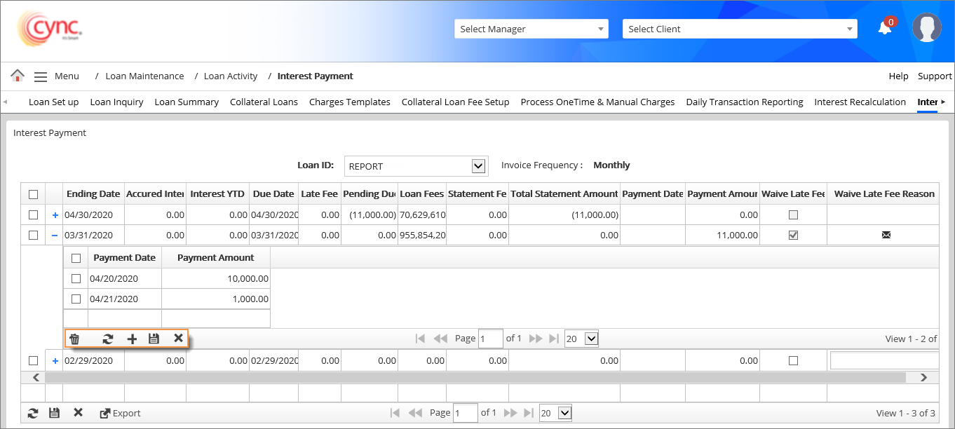 Interest Payment page