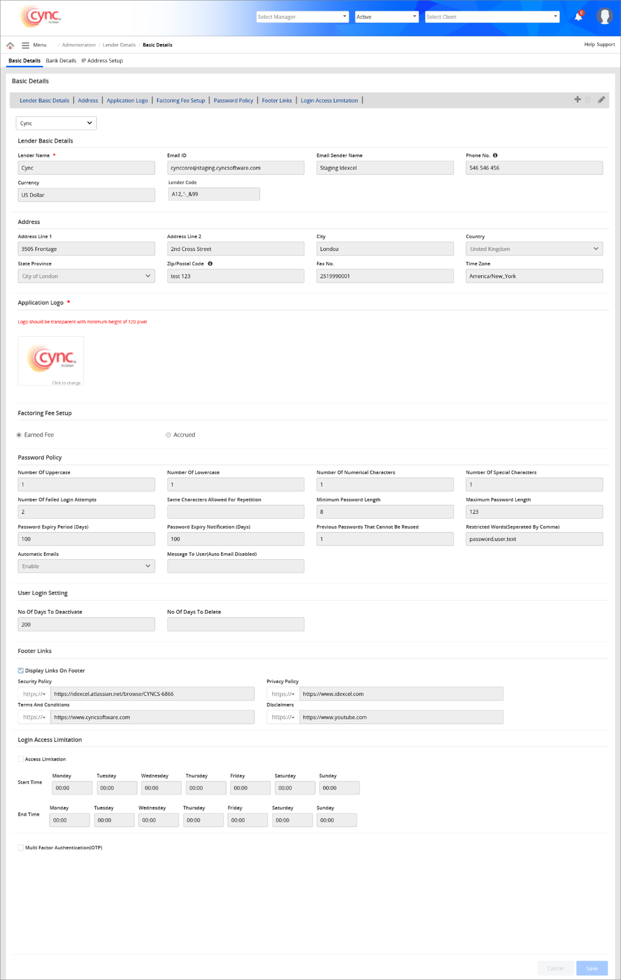 Basic Details page