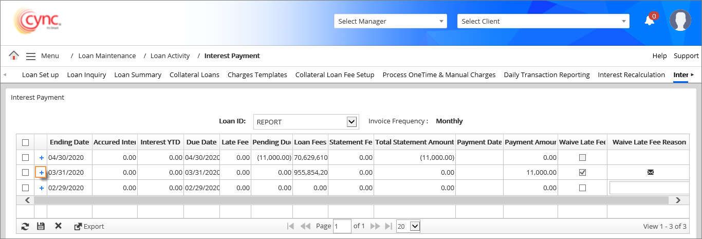 Interest Payment page