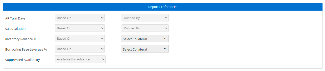 Set report preferences