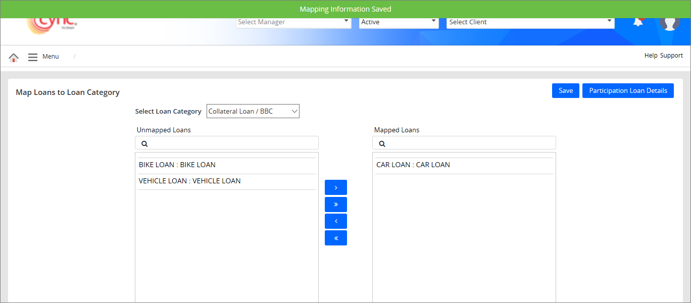 Success - Mapping information saved