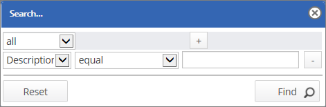 Advanced search popup