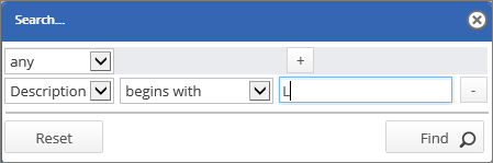 Advanced Search popup