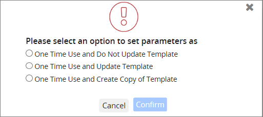 Prompt - Select an option to set parameters 
