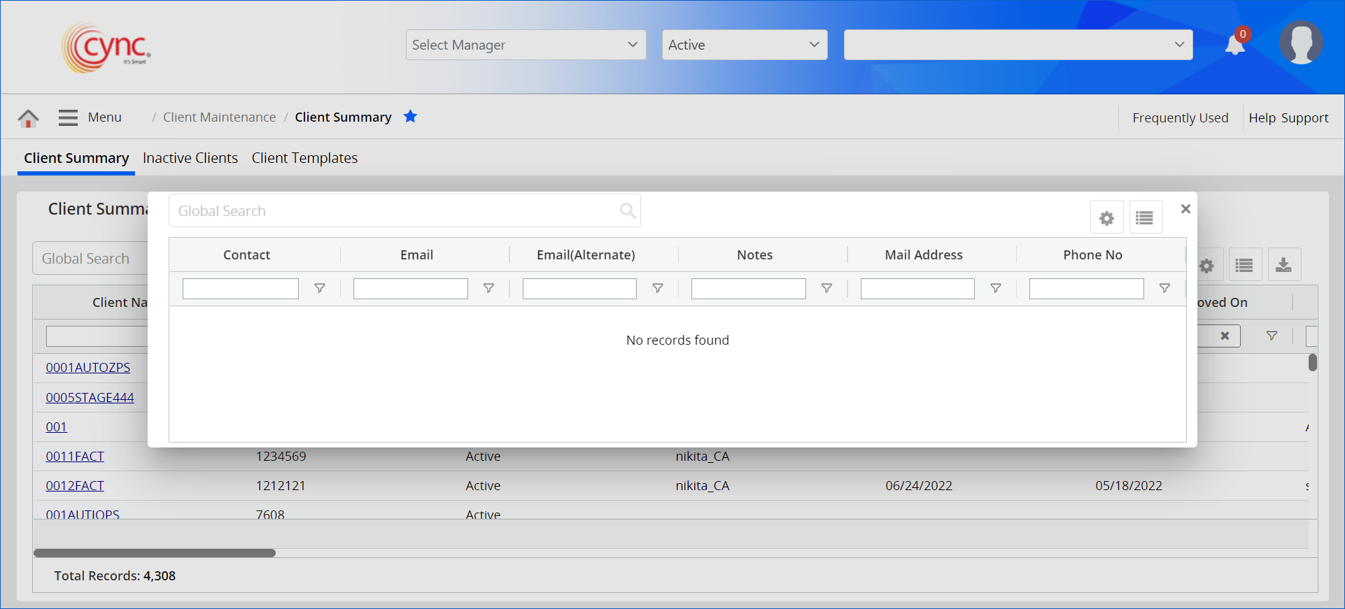 Client Contact Details 