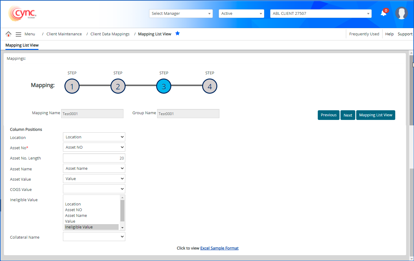 Mapping List view section