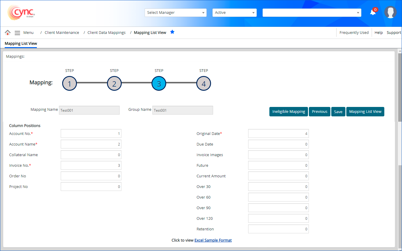 Mapping list view section