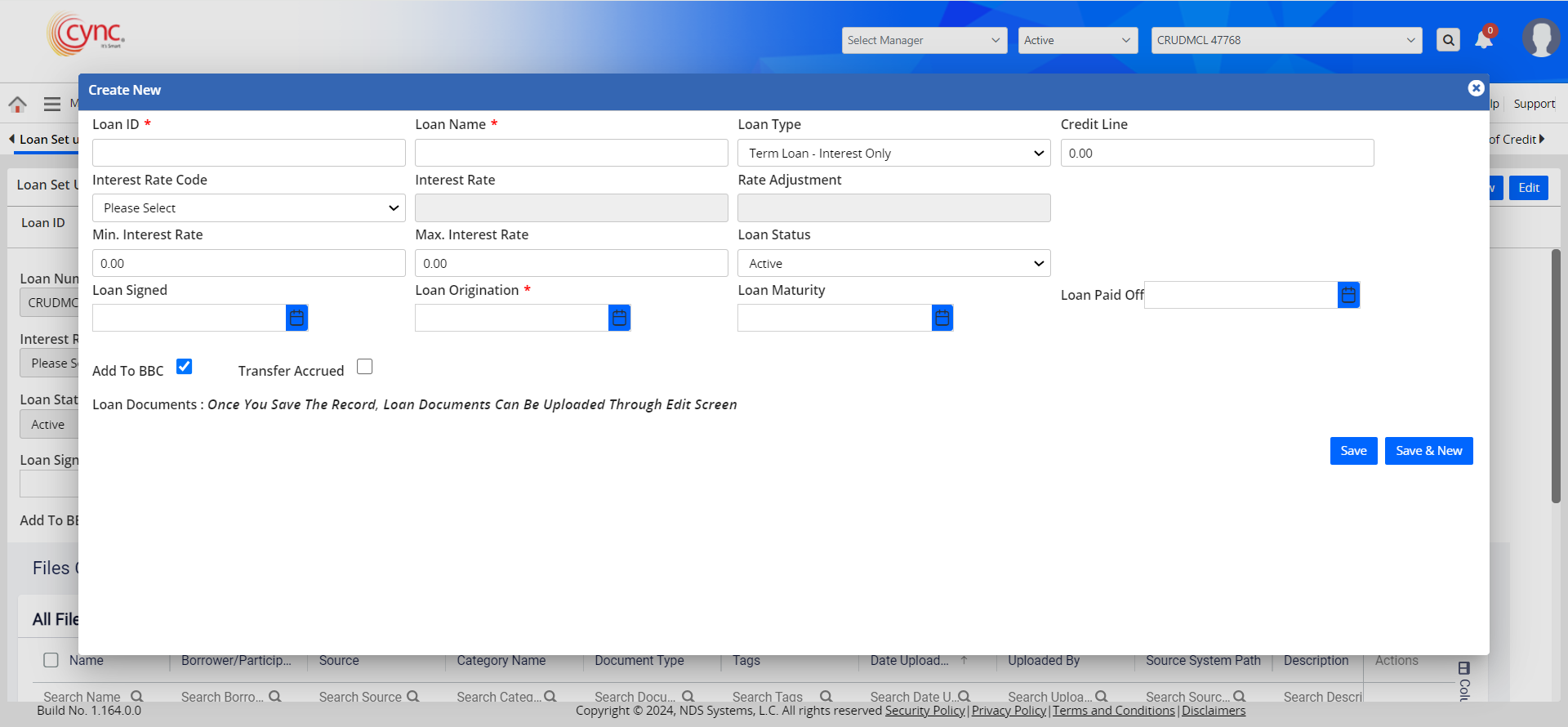 Create new loan